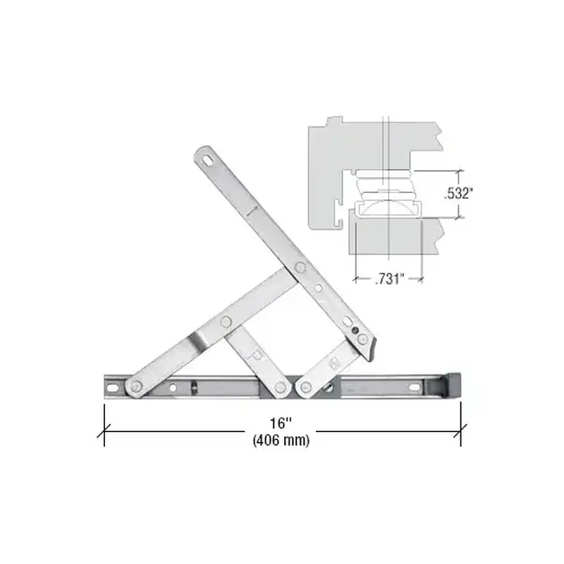 CRL DSH16 16" 4-Bar Secure Style Casement Hinge Pair