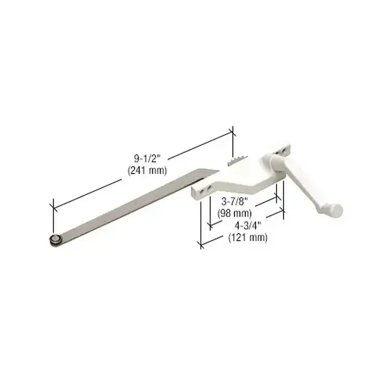 CRL EP23019 9-1/2" Arm Right Hand White Casement Window Operator Face Mount