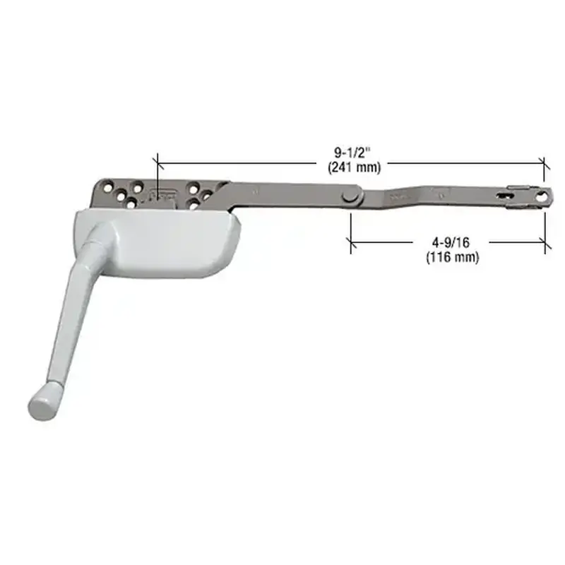 CRL EP24177 White 9-1/2" Right Hand Single Arm Ellipse Surface Mount Dyad Casement Operator