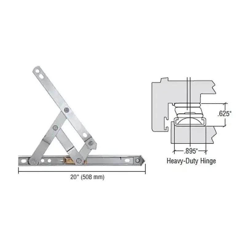 Truth EP28023 20" Heavy-Duty 4-Bar Stainless Steel Window Hinge