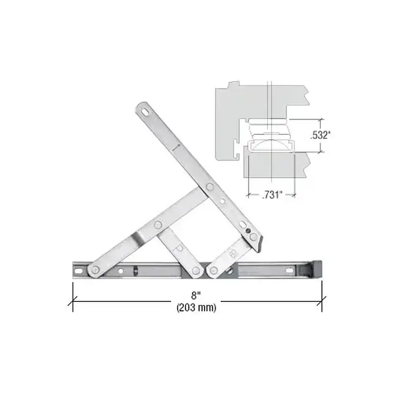 CRL DSH08 8" 4-Bar Secure Style Casement Hinge Pair