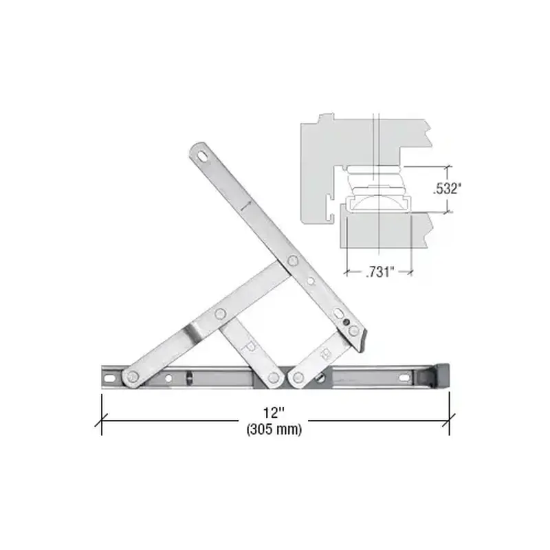 CRL DSH12 12" 4-Bar Secure Style Casement Hinge Pair