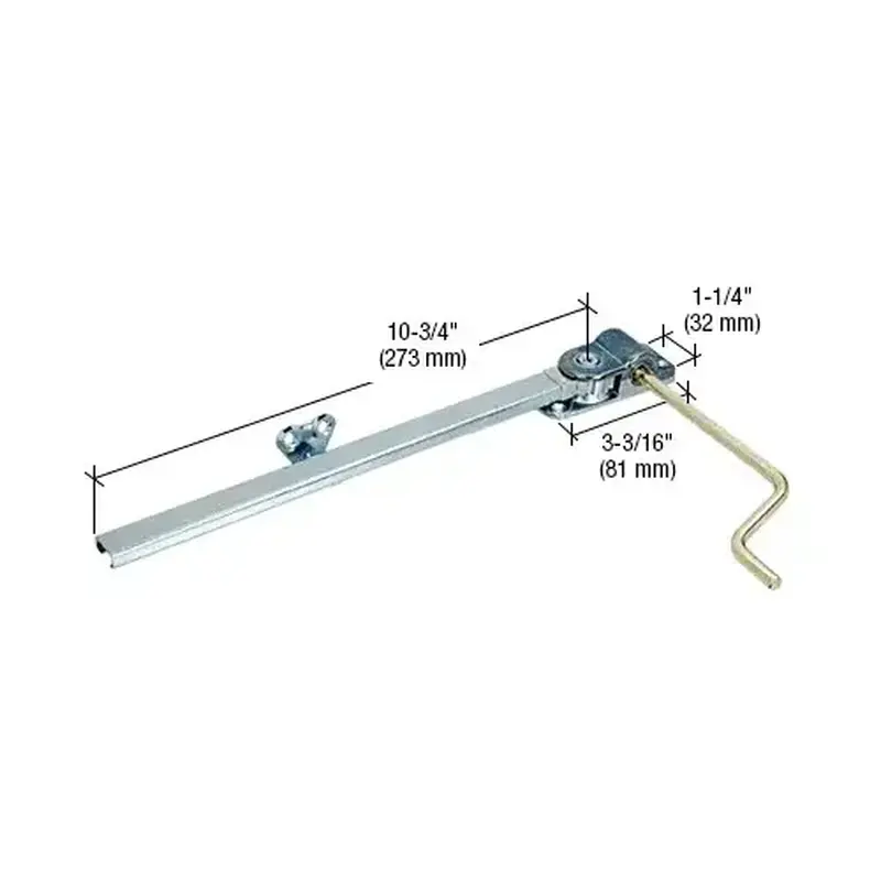 CRL H3528 10-3/4" Chrome Finished Casement Window Operator for Paryln Windows