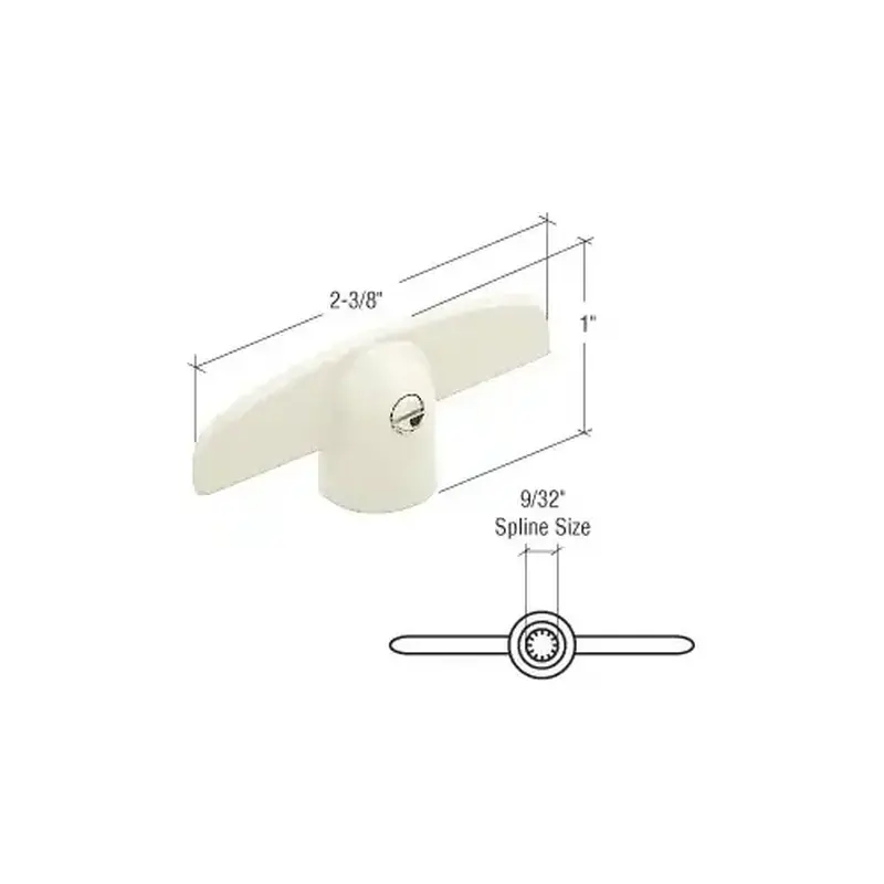 CRL H4046 White T-Crank Window Handle for Peachtree with 9/32" Spline