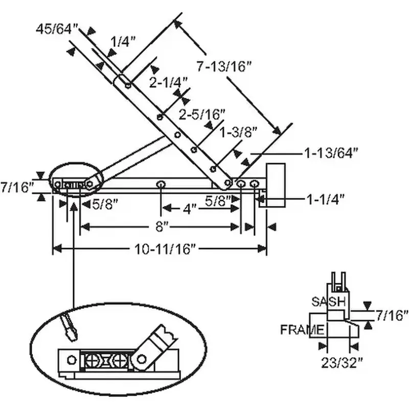 Brixwell 28-15-18 Concealed Hinge Assembly upper Left Lower Right With perf Hinge Arm E-Gard