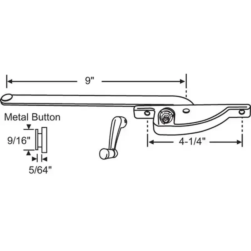 Brixwell 36-107 Casement Operator Assembly aluminum Handle Included