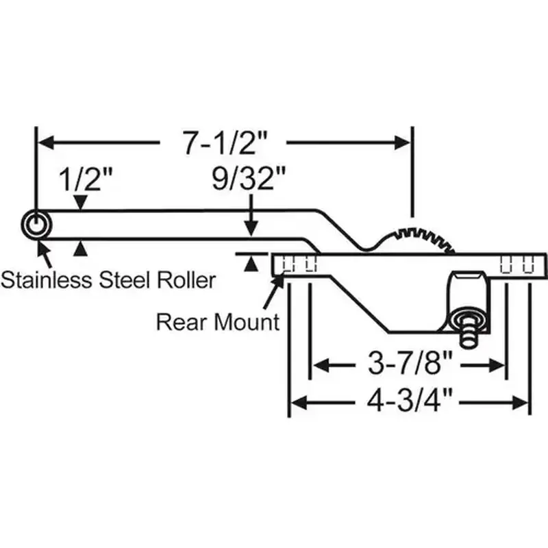 Brixwell 36-339-9 TRUTH RH CSMT OPER 7-1/2"ARM BEIGE (REAR MOUNT)