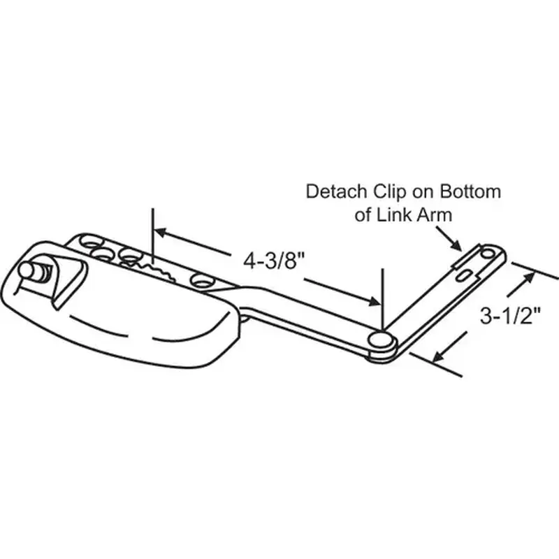 Brixwell 36-395-3e Split Arm Casement Operator white Truth Left Hand handle Sold Separate