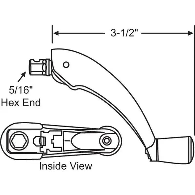 Brixwell 37-221eb Folding Handle Earth Brpwn for Roto Pro Drive Operators 5/16in Hex End