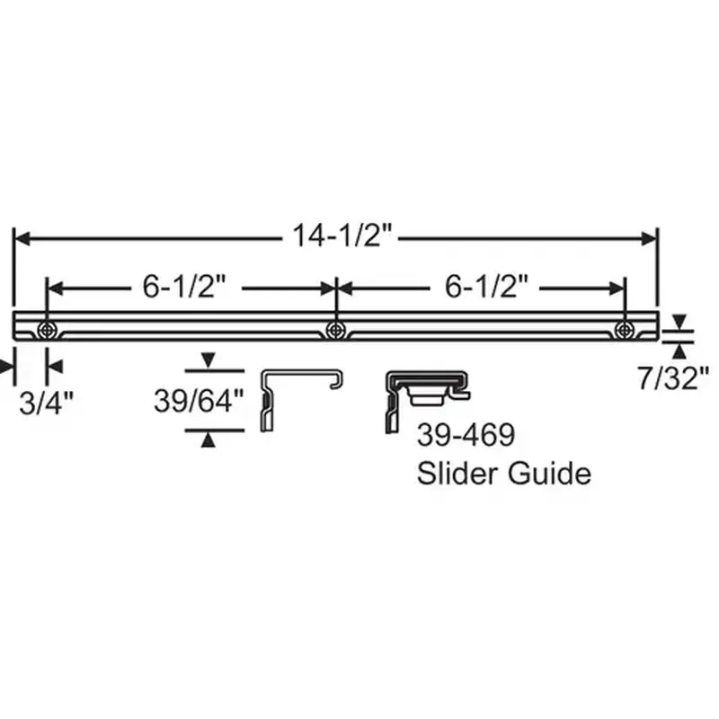 Brixwell 38-67ss-XCP6 Maxim Casement Track with Slider Guide - pack of 6