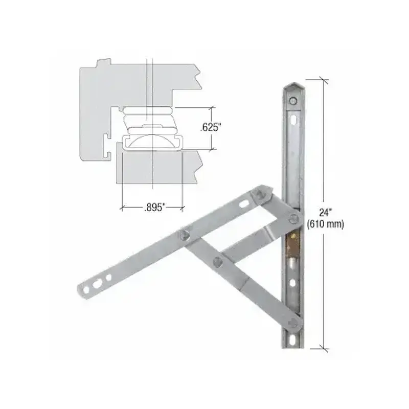 CRL WH62442 24" 4-Bar Heavy-Duty Stainless Steel Project-Out Hinge