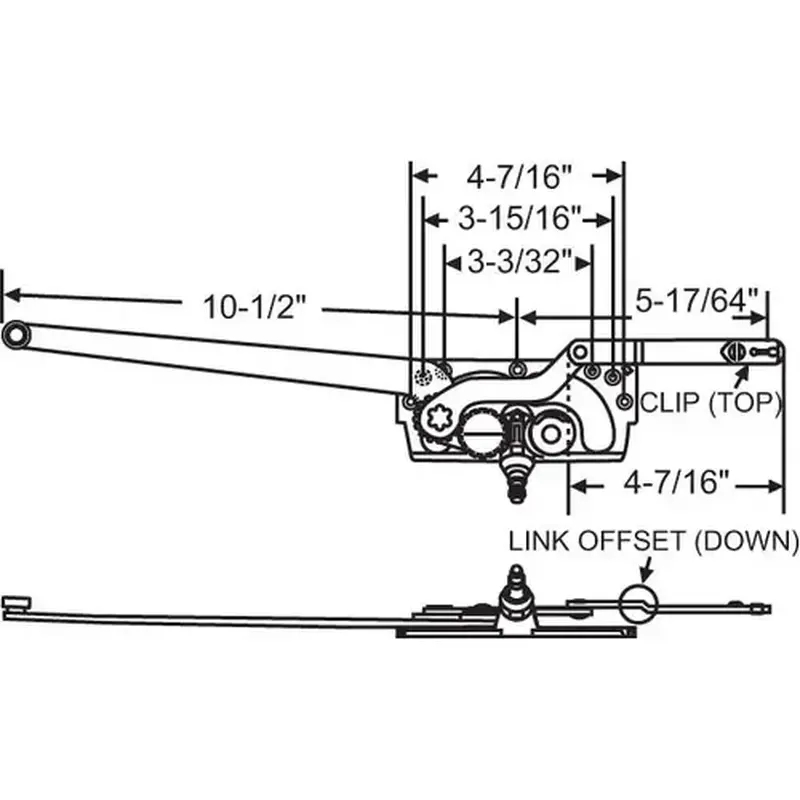 Brixwell 36-192 Dual Arm Casement Operator E-Gard Truth Left Hand detatch Clips Can Be Reversed