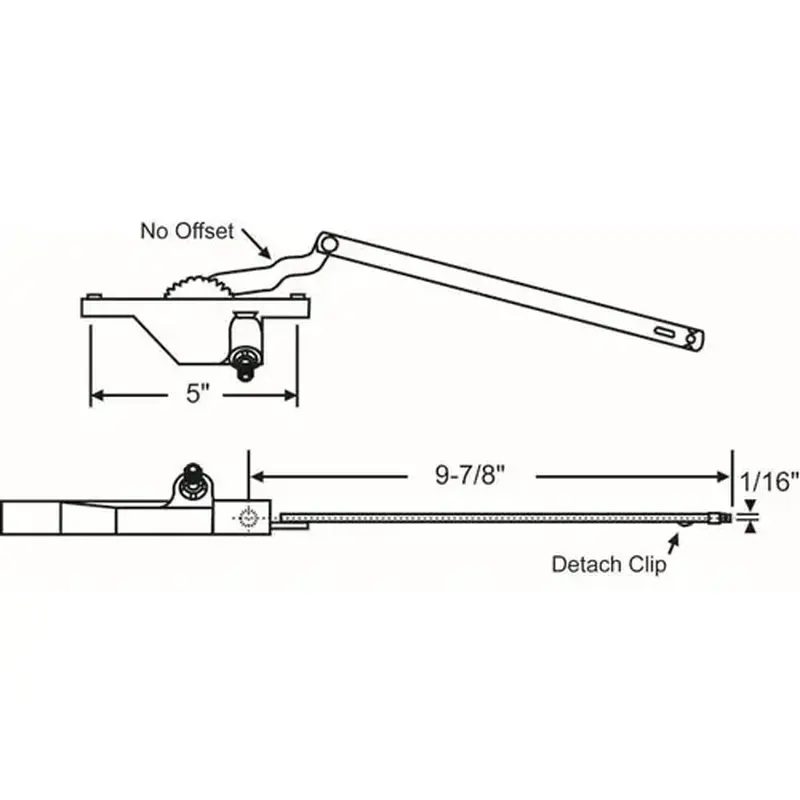Brixwell 36-249-1 Dyad Casement Operator Bronze truth Right Hand Rear Mount handle Sold Seperately