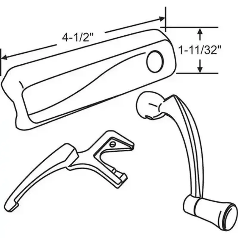 Brixwell 36-505lhw USE 36-505NS-LHW LH PELLA CRANK KIT WHITE OLD STYLE