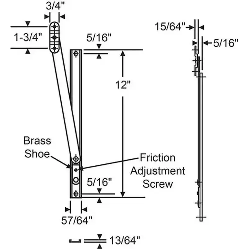 Brixwell 28-12-10-0 12" Friction Adjuster W/.235 brkt