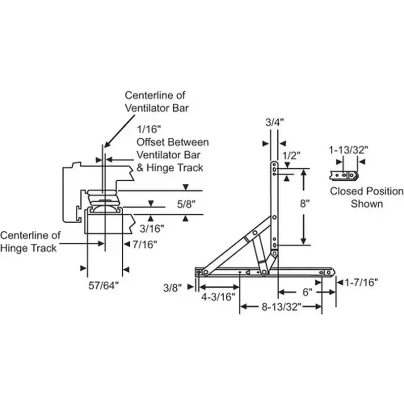 Brixwell 28-14-13-0 4 Bar Hinge Assembly heavy Duty