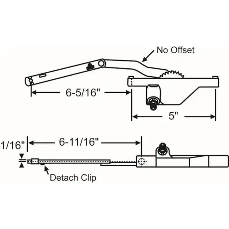 Brixwell 36-254-3 Dyad Casement Operator White truth Left Hand Rear Mount cwo 47 L Wh handle Sold Seperately