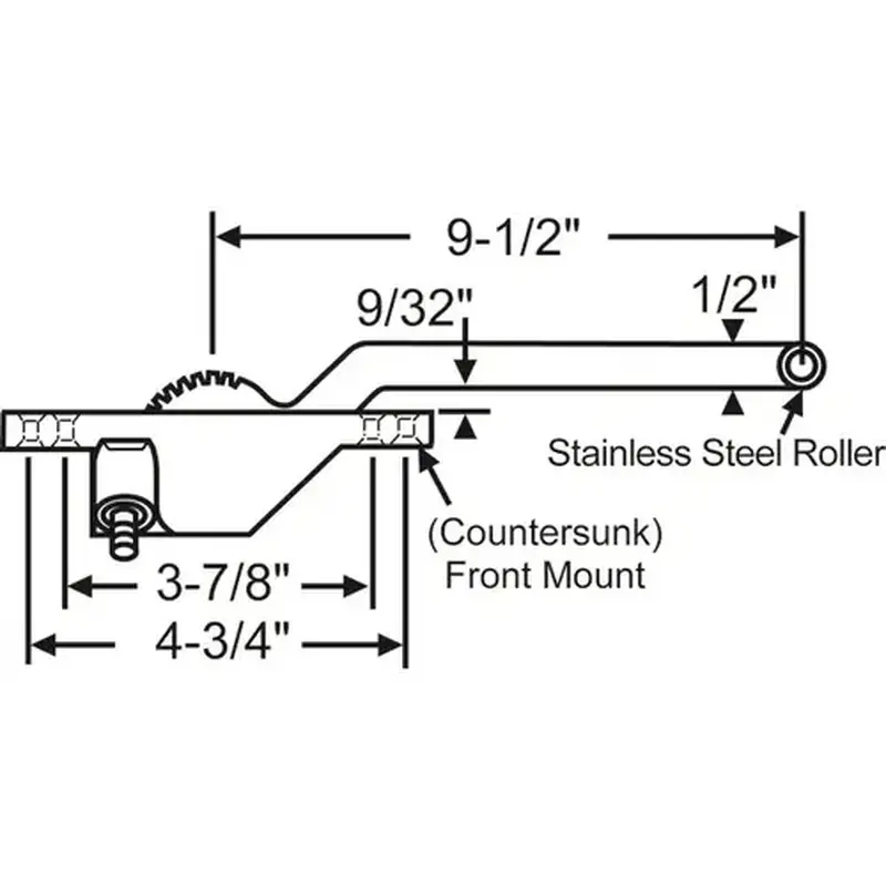 Brixwell 36-433-8 Single Arm Casement Operator chestnut Bronze Truth Left hand Front Mount Stainless steel Roller 9-1/2in Arm