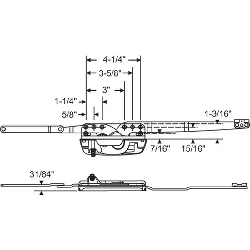 Brixwell 36-468en Dual Arm Casement Operator truth Right Hand low Profile handle And Cover Sold Separate
