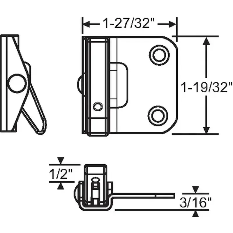 Brixwell 50-1390sbxch Single Action Std Shallow bend Extended Bracket Chrome Pair