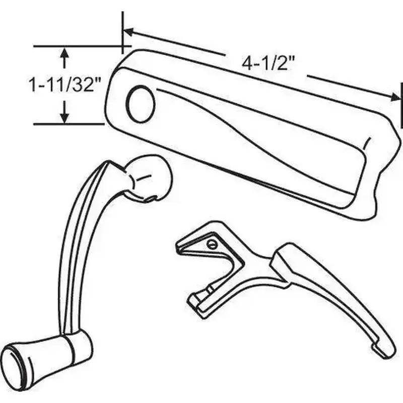 Brixwell 36-505rhw USE 36-505NS-RHW RH PELLA CRANK KIT WHITE OLD STYLE