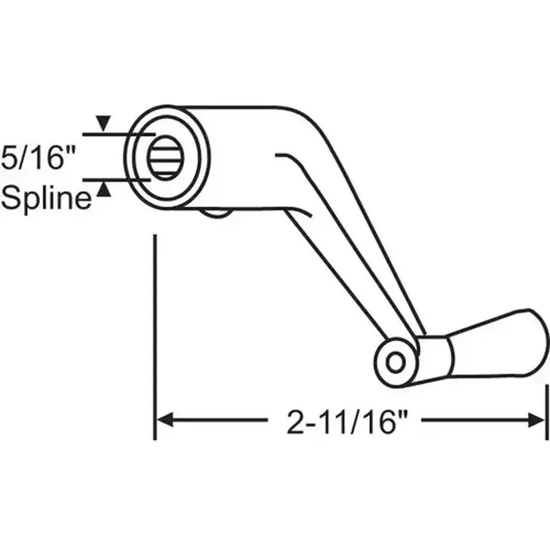 Brixwell 37-112 Crank Handle Aluminum 5/16in Spline woh 80 Al/sdc 761-5 Al