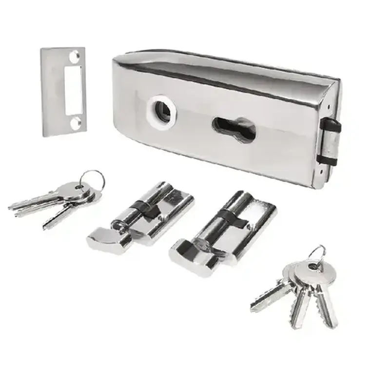 CRL PTH311PS Polished Stainless Glass Mounted Latch with Lock and Thumbturn