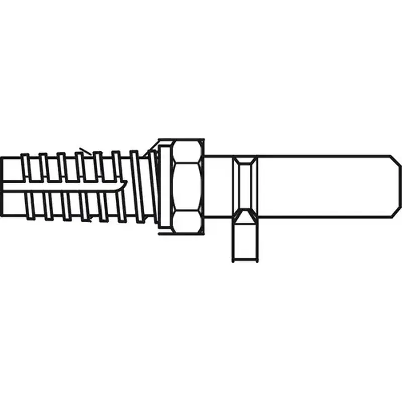 Hafele 909.04.800 Mounting Set, One-Sided, for Pull Handles for Wood and Storefront Doors, Concealed, straight support, Insert with self-cutting thread