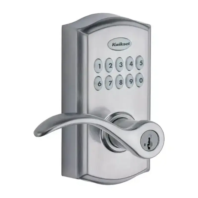 Kwikset 955PML-26DS Pembroke Commercial Grade Electronic Smartcode Lever Lock with SmartKey Satin Chrome Finish