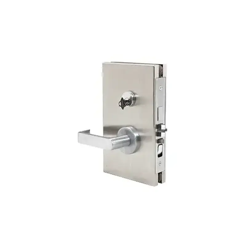 CRL DL611LEBS Brushed Stainless 6" x 10" LHR Center Lock With Deadlatch in Entrance Lock Function