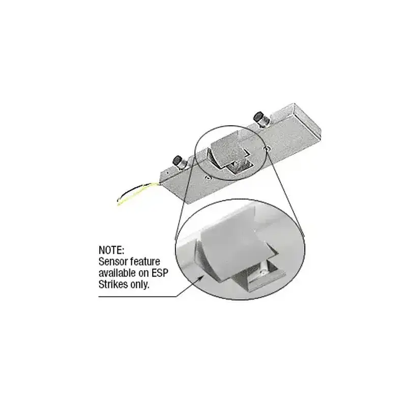 CRL ESP1BSPFS Brushed Stainless Electric Strike Keeper for Single Door Patch - Fail Safe