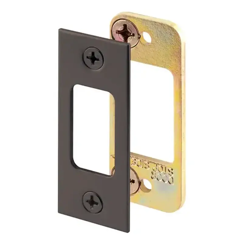 Defender Security E 2482 Deadbolt Strike, 2-3/4 in L, 1-1/8 in W, Steel, Bronze
