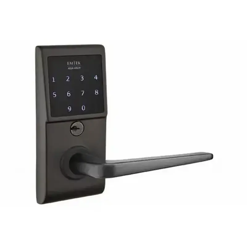 Emtek E4020ATNUS19RH Athena Right Hand Emtouch Leverset Electronic Touchscreen Lock Flat Black Finish