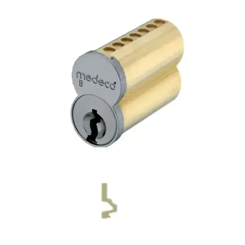 Medeco Security Locks 337B01W26AWYS 7 Pin Uncombinated Small Format Interchangeable Core with WY Keyway and Clip Retainer Satin Chrome Finish