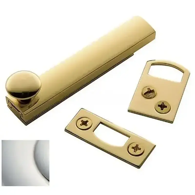Baldwin 0321140 3" Surface Bolt Bright Nickel Finish