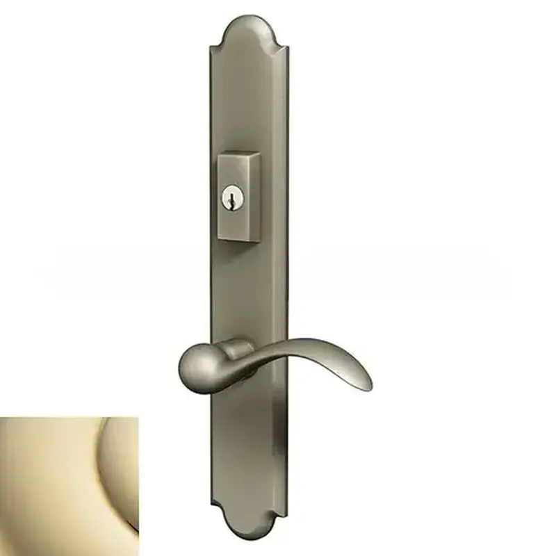 Baldwin MP016003ACT6X Boulder Multi Point Trim Keyed Entry with Turn Knob Configuration 6 Minus Lever Lifetime Brass Finish