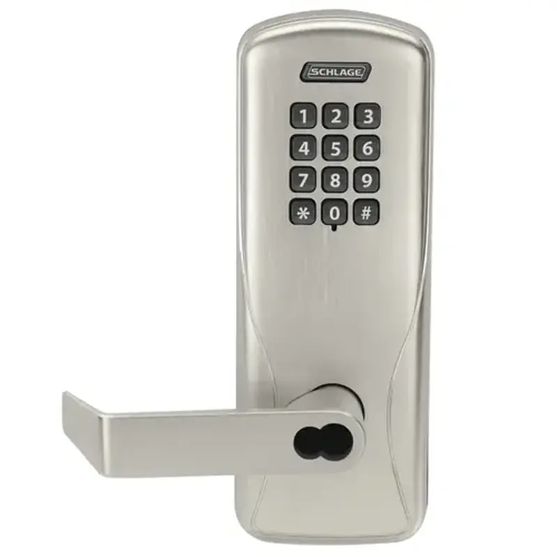 Schlage Electronics CO220CY75KPRHO619BR Electric Cylindrical Lock Satin Nickel Plated Clear Coated
