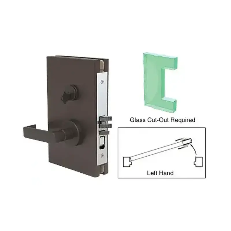 CRL DL610L0DU Dark Bronze 6" x 10" LH Center Lock with Deadlatch in Office Function