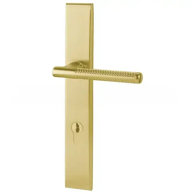 Baldwin MP013060ACT4 Lakeshore Multi Point Trim Keyed Entry with Turn Knob Configuration 4 Satin Brass with Brown Finish