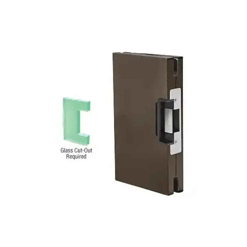 CRL DLEL610DU Dark Bronze 6" x 10" LH/RHR Custom Center Lock Glass Keeper With Deadlatch Electric Strike