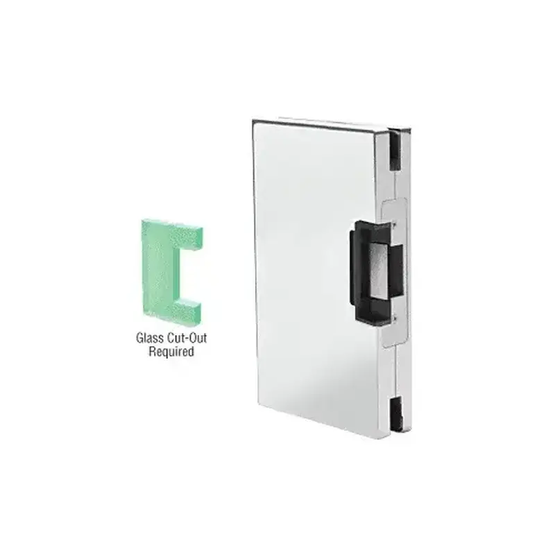CRL DLEL610PS Polished Stainless 6" x 10" LH/RHR Custom Center Lock Glass Keeper With Deadlatch Electric Strike
