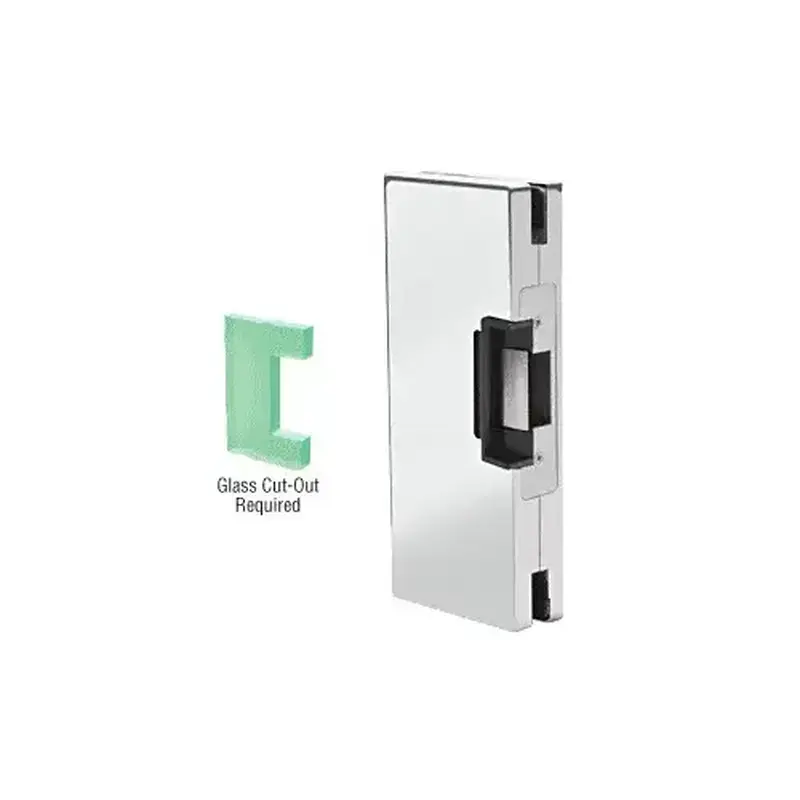 CRL DLEL410PS Polished Stainless 4" x 10" LH/RHR Custom Center Lock Glass Keeper with Deadlatch Electric Strike