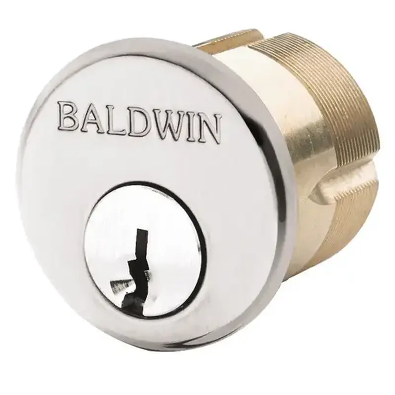 Baldwin 8326055 1-5/8" Mortise Cylinder Lifetime Bright Nickel Finish
