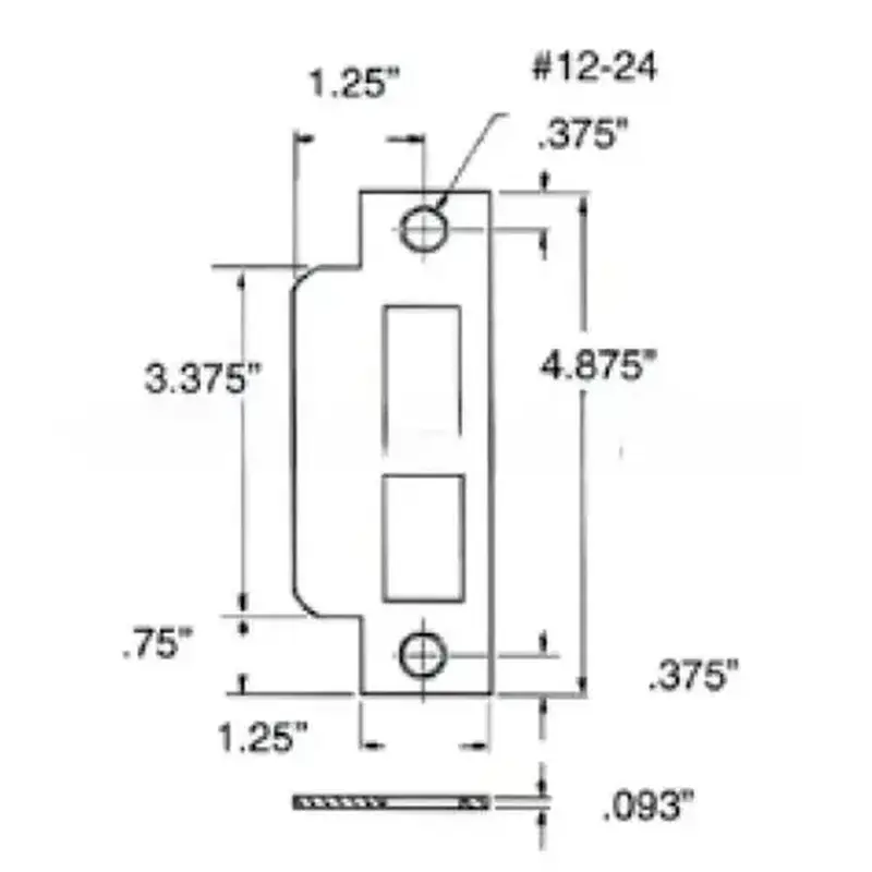 Baldwin 6043102L Left Hand ASA Strike For 2-3/4" Backset Latch, Deadbolt, Auxiliary Latch Oil Rubbed Bronze Finish