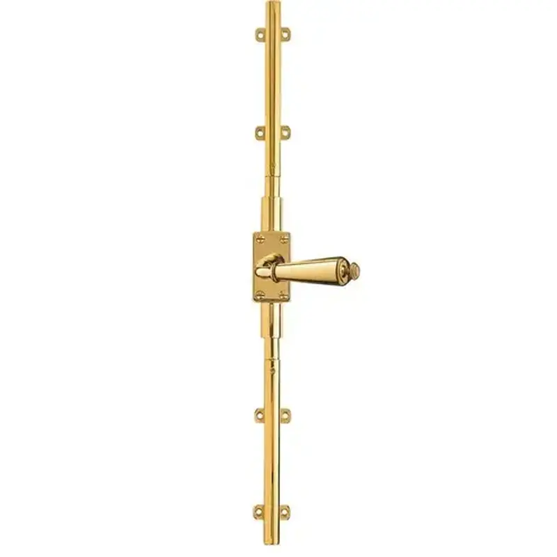 Baldwin 8105031L7LK Left Hand 7' Cremone Bolt Less Knob Unlacquered Brass Finish