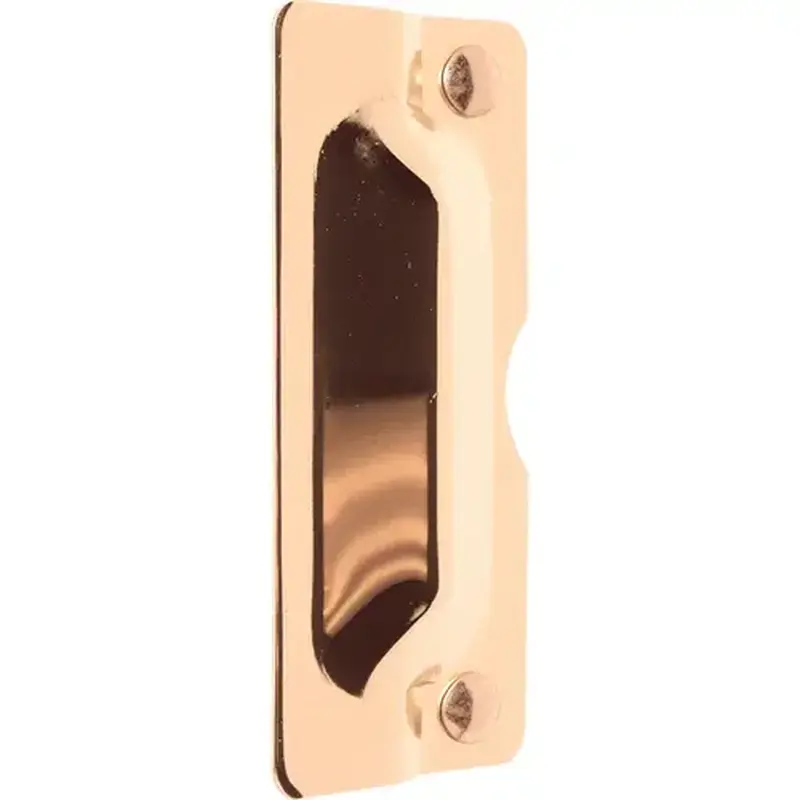 Defender Security U 9502 Entry Door Latch Shield, 7 in L, 3 in W, Steel, Brass