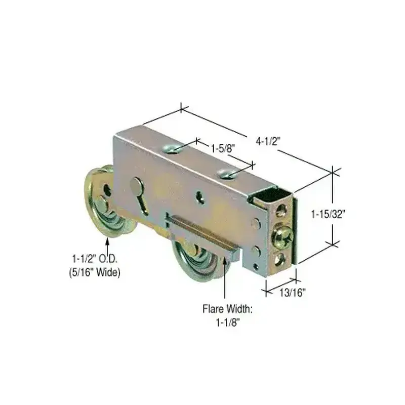 CRL D1924 1-1/2" Tandem Steel Sliding Glass Door Roller with 13/16" Wide Housing