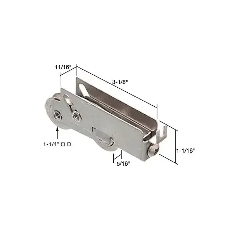 CRL D1927 1-1/4" Tandem Stainless Steel Ball Bearing Sliding Glass Door Roller with 11/16" Wide Housing for Pacific Doors