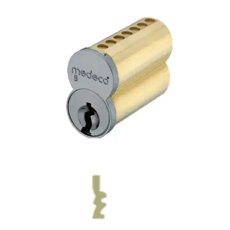 Medeco Security Locks 337B01026ATDS 7 Pin Uncombinated Small Format Interchangeable Core with TD Keyway and Clip Retainer Satin Chrome Finish
