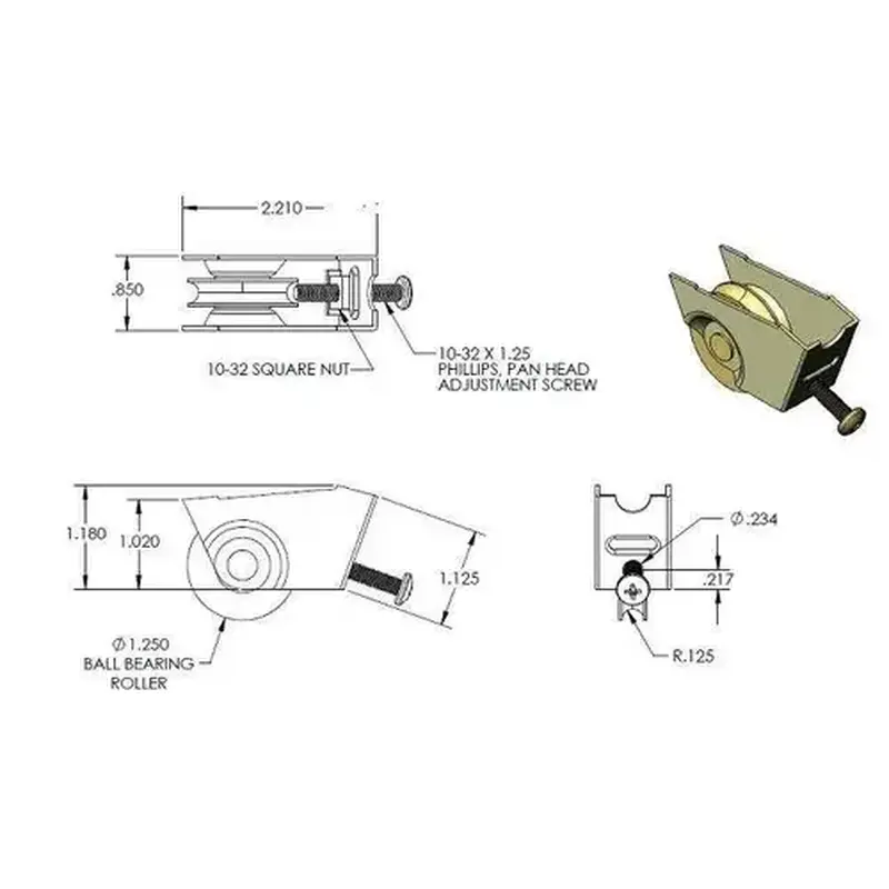Brixwell 9-549 Sliding Glass Door Roller